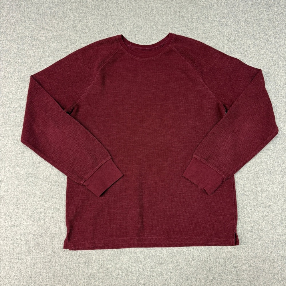 Goodfellow & Co | Waffle Knit Shirt | Large | Burgundy | Long Sleeve Raglan Top